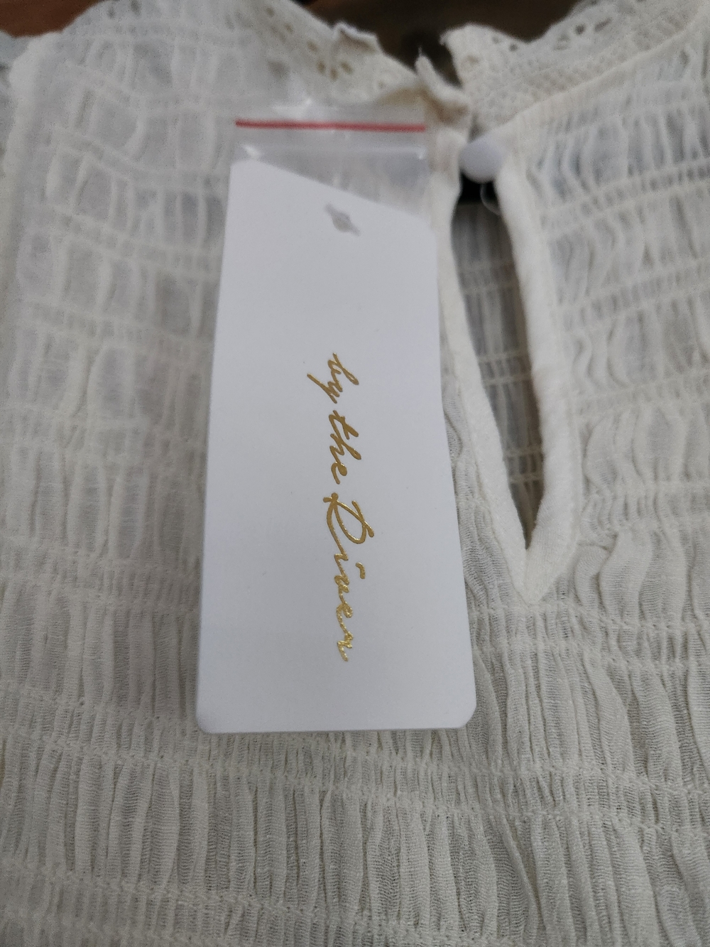 NWT Boutique Womens  Cream Lace Eyelet Maxi Dress Size L - Picture 4 of 4